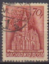z vendido Hungria 1941 Scott 593 Sello Catedral de Kassa usado Magyar Posta M-678 Ungarn Hungary Hongrie Ungheria Hongarije 